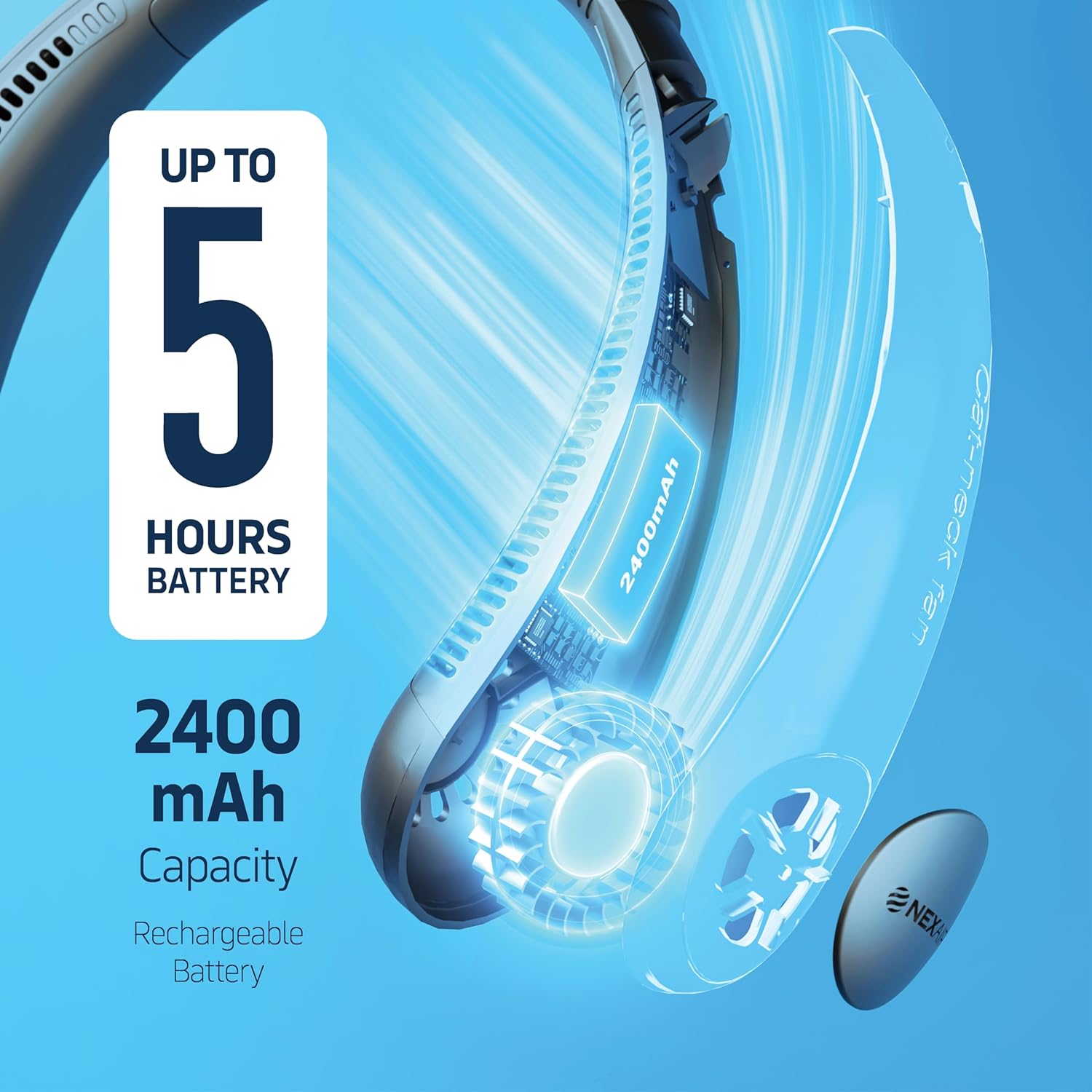 Portable Rechargeable Neck Fan Usb (random Color)